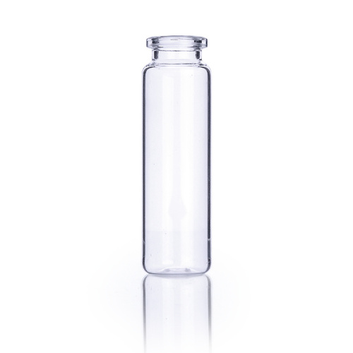 VWR Vial, 20 mm Clear Headspace Crimp, Round bottom, Beveled edge, 23x75 mm, 20ml, For headspace autosamplers.