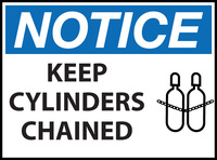 ZING Green Safety Eco Safety Sign NOTICE Keep Cylinders Chained, ZING Enterprises