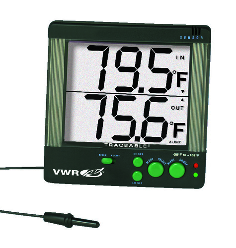 VWR* Big Digit Four-Alert Alarm Thermometer