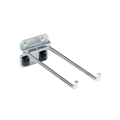 LocHook® Double Rod Zinc Plated Steel Pegboard Hooks for LocBoard®