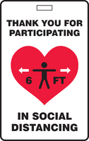 Social Distance Badges; Thank You for Practicing Social Distancing, Accuform