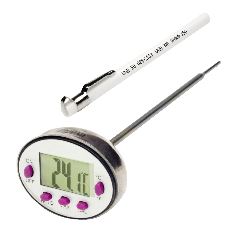 VWR® Electronic Stem Thermometer, Calibrated, Stainless Steel, 127 mm