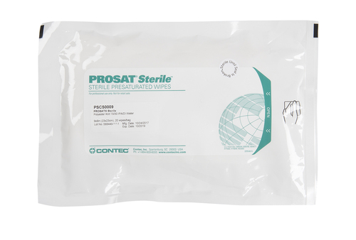 Wipe, Heatseal, Polyester, Presaturated with 70% IPA and 30% DI water, Recommended for Grade A/B or ISO Class 3-8 environments, provided in convenient and easy to use peel and reseal pouches, gamma irradiated and validated per AAMI Guidelines to a 10-6 SALSize: 12In X 12In