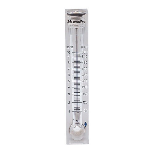 Masterflex® Variable-Area Flowmeter, Direct-Read, Acrylic Housing, 4" Scale; 1 to 10 GPH Water