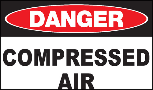 ZING Green Safety Eco Safety Sign DANGER Compressed Air