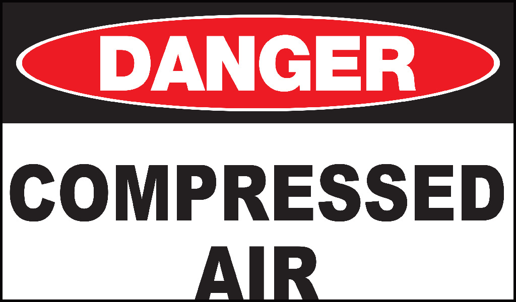 ZING Green Safety Eco Safety Sign DANGER Compressed Air | Signs