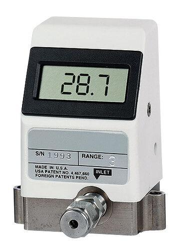 McMillan Flow High-Accuracy Flowmeter with Display, Stainless Steel, 0-5 VDC Output; 20-200 mL/min