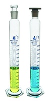 Eisco Glass Graduated Cylinder with Stopper and Hexagonal Base - Class A