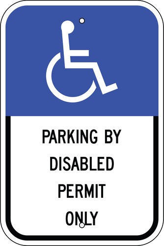 Sign Parking By Disabled Egp Aluminium 18X12in