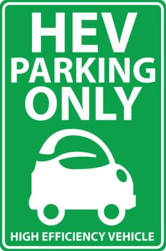 Sign Hev Parking Only Egp 18X12in