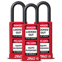 ZING Green Safety RecycLock Safety Padlock, Keyed Alike,1-¹/₂" Shackle, 3" Long Body, 3 Pack, ZING Enterprises