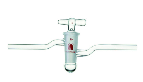 Synthware Stopcock, High Vacuum, Oblique Bore Hollow Glass Plug ...