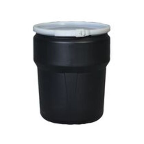 Lab Pack Open Head Poly Drum, 10 Gal, Plastic Lever-Lock, Black, Dimensions, Exterior: 15in (38.1 cm) Top, 12.75in (32.4 cm) Bottom, 18.333in (46.6 cm) Height
