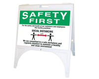 Social Distance Quik Sign Fold-Ups®; Safety First, Accuform®