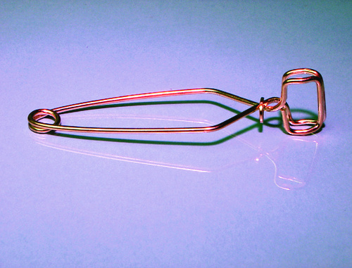 Test Tube Clamp, Steel Wire, Brass Finish, Without Finger Grips, Self-closing