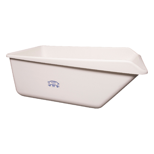 Tub Angled Dump With Plug Pe White, contact lip is designed for easy and efficient sweeping into, dustpan, outer front surface has raised area to prevent debris from falling out of, dustpan, enlarged rear side walls enable, dustpan to hold larger volumes of debris.