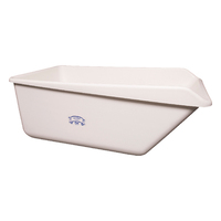 Tub Angled Dump With Plug Pe White, contact lip is designed for easy and efficient sweeping into, dustpan, outer front surface has raised area to prevent debris from falling out of, dustpan, enlarged rear side walls enable, dustpan to hold larger volumes of debris.