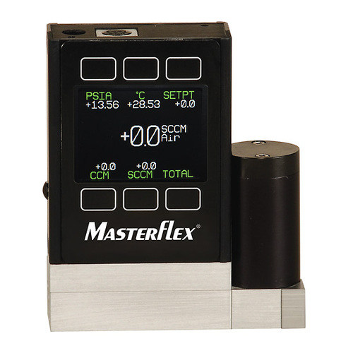 Masterflex® Gas Mass Flowmeter, Low Pressure Drop, TFT LCD, 12-30 VDC, RS-232; 0-2 sccm