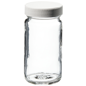 1/2 Gallon (64 oz) Clear Widemouth Glass Jar with White Metal Lid