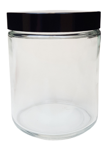 The wide-mouth flint glass specimen jars have a capacity of 16oz and come with 89/400 phenolic lids.