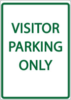 ZING Green Safety Eco Parking Sign, VISITORS PARKING ONLY