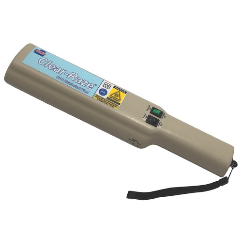 UVC Sterilization Wand, Handheld, 18 Watt, provide UV radiation with a wavelength of 254nm, comes with 1 pair of UVC safety glasses and a safety training video showing required PPE, Equipped with a UVC fluorescent bulb, UVC system operates on 120V or 220V and offers 180 deg coverage