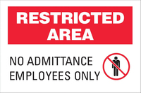 ZING Green Safety Eco Security Sign, Restricted No Admittance