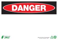 ZING Green Safety Eco Safety Sign, DANGER, Blank