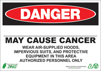 ZING Green Safety Eco GHS Sign, DANGER, Blank, Cancer