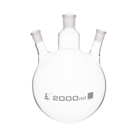 Eisco LabGlass® Distilling Flasks with 3 Parallel Necks, Round Bottom, Interchangable Joints
