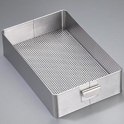 Flash Sterilizing Tray, 10x 6 1/2x 2inch, Stainless Steel, Reusable, Latex-Free