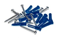 Steel Screws and Plastic Wall Anchors for Mounting Steel Pegboard System