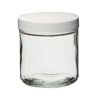 Cole-Parmer® Essentials Straight-Sided Round Jars, Clear Glass, Antylia Scientific