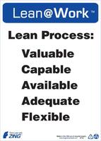 ZING Green Safety Lean at Work Sign, Lean Process