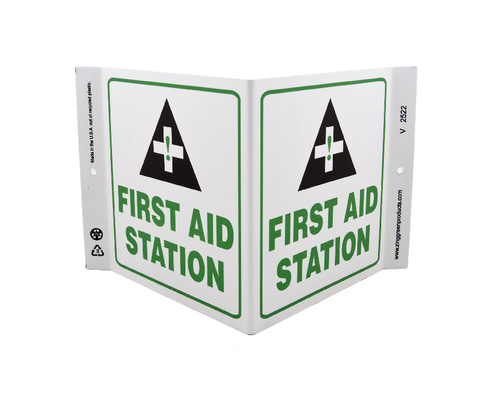 ZING Green Safety Eco Safety Projecting Sign, First Aid Station, ZING Enterprises