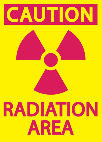 ZING Green Safety Eco Safety Sign, Caution Radiation Area