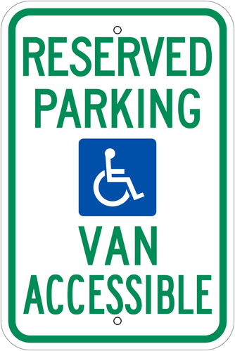 Sign Reserved Parking Van Egp 18X12in