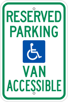 ZING Green Safety Eco Parking Sign Handicapped Van Accessible
