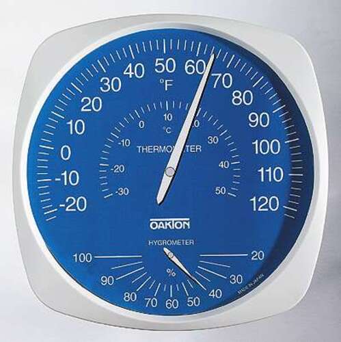 Thermohygrometer Large-Dial +/-5%Rh 10In