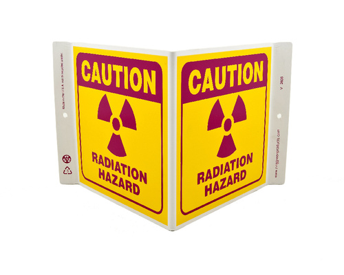 ZING Green Safety Eco Safety Projecting Sign, Radiation Hazard, ZING Enterprises