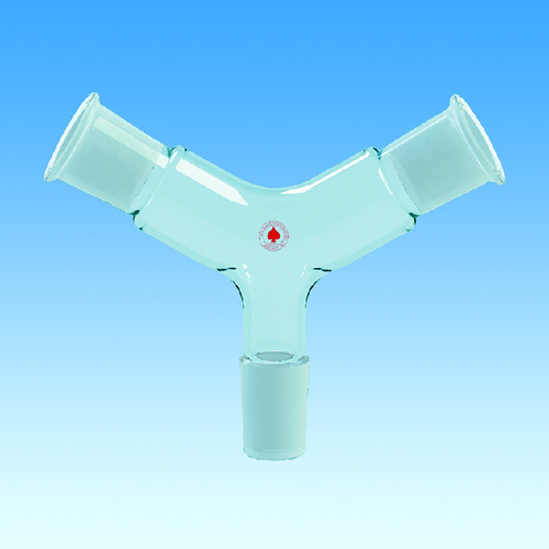 Glass 'Y' Shaped Vacuum Adapter, with One Inner and Two Outer Standard Taper Joints, Ace Glass Incorporated