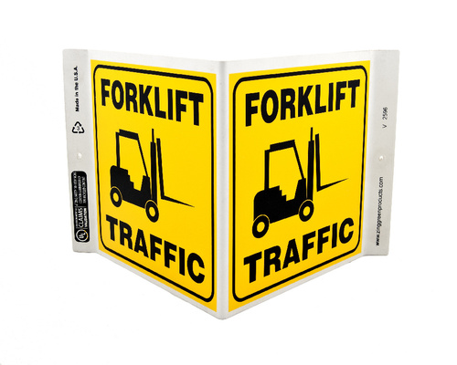 ZING Green Safety Eco Safety Projecting Sign, Forklift Traffic, ZING Enterprises