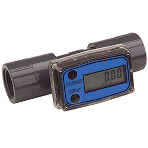 Great Plains Industries Flowmeter/Totalizer, 5 to 50 GPM; 1" NPT(F) process connection
