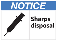 ZING Green Safety Eco Safety Sign NOTICE Sharps Disposal, ZING Enterprises