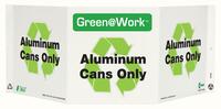 ZING Green Safety Green at Work Sign, Cans Only, Recycle Symbol