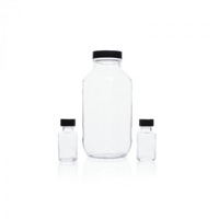 French Square Bottles, Clear, Wide Mouth, KIMBLE®, DWK Life Sciences