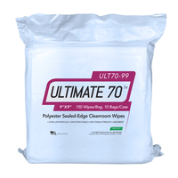 ULTIMATE 70™ Sealed-Edge Polyester Knit Heavy Weight Cleanroom Wipes, High-Tech Conversions