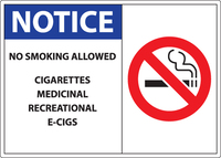 ZING Green Safety No Smoking Sign, Notice No Smoking Allowed