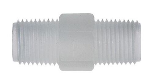 Masterflex® Fitting, Nylon, Straight, Male Threaded Adapter, 1/2" NPT(M); 10/PK