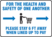 Social Distance Signs; For the Health and Safety of One Another, Accuform®